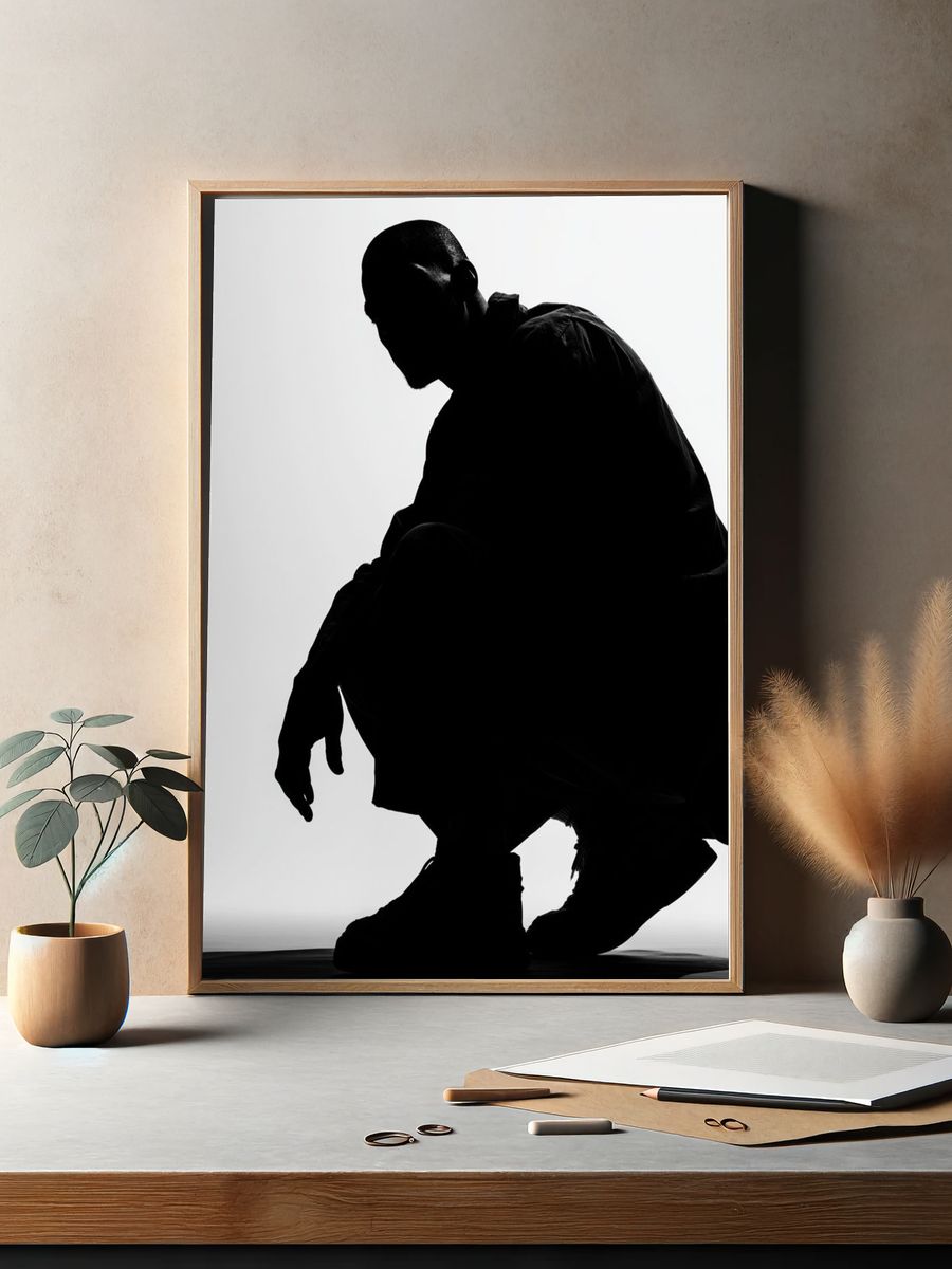 Silhouette Figure Photography Poster. — room view 2