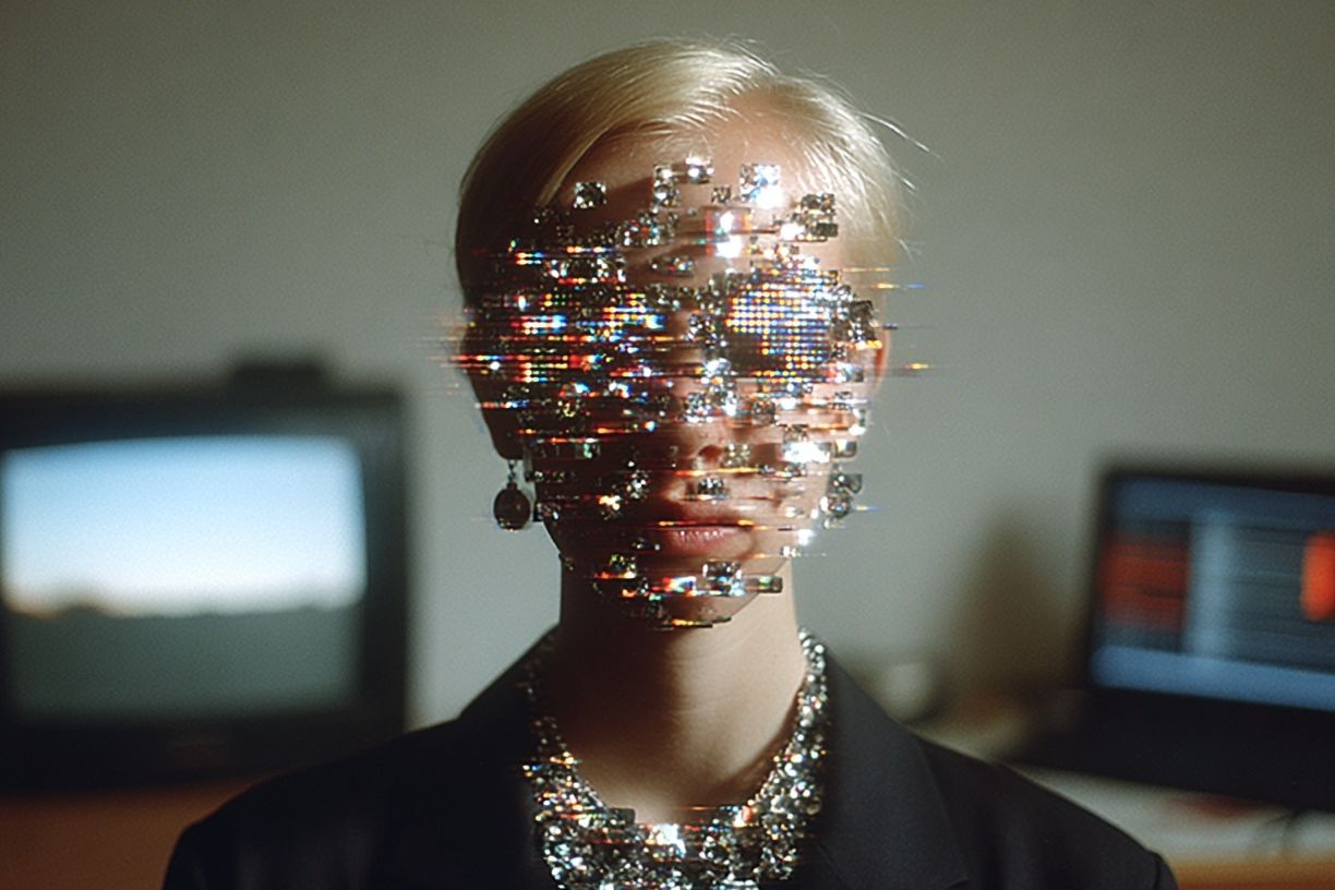 Glitch Portrait Fashion Poster. poster — photography art