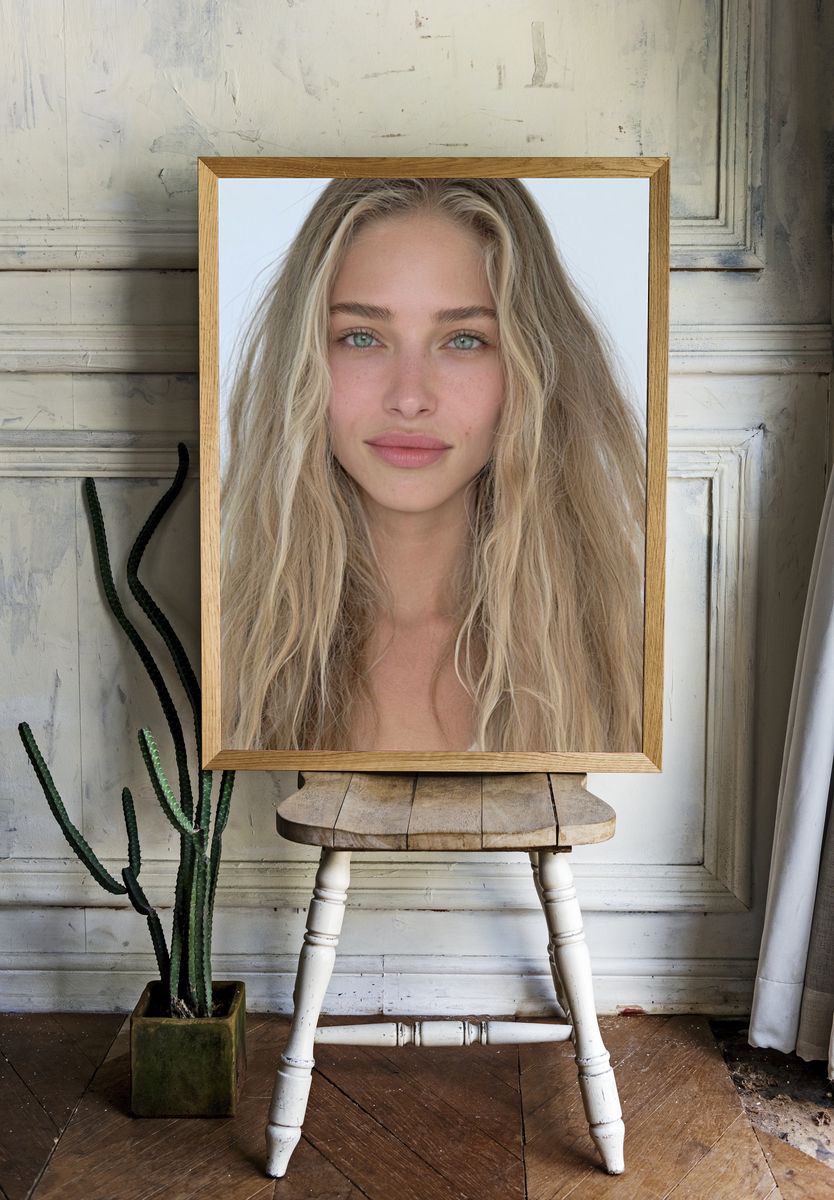Blonde Portrait Photography Poster. — room view 1