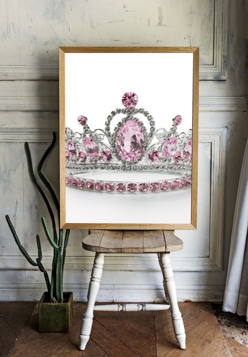 Pink Jeweled Tiara Photography Poster. room preview