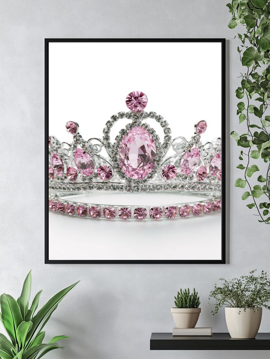 Pink Jeweled Tiara Photography Poster. — room view 4