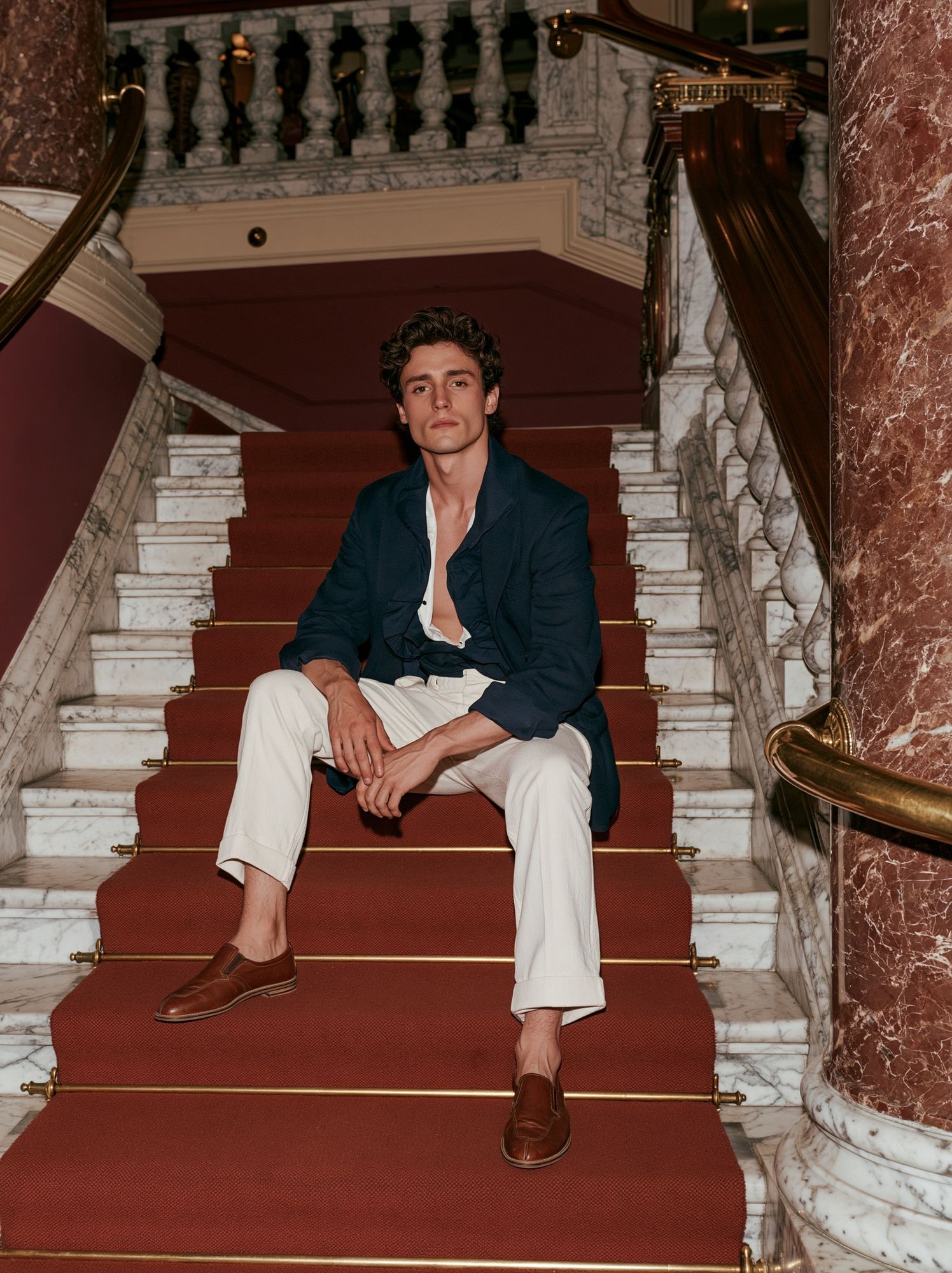 Elegant Staircase Portrait Print. poster detail
