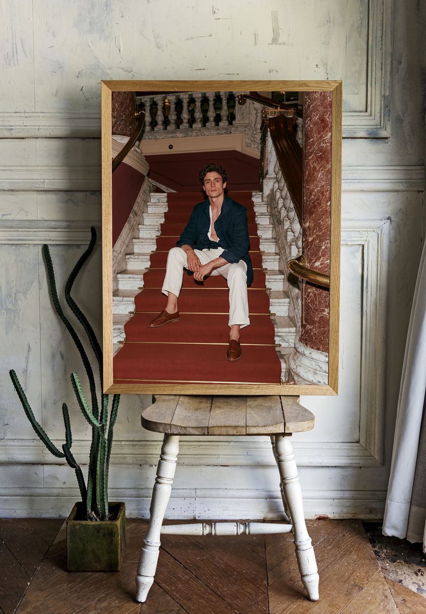 Elegant Staircase Portrait Print. — room view 1