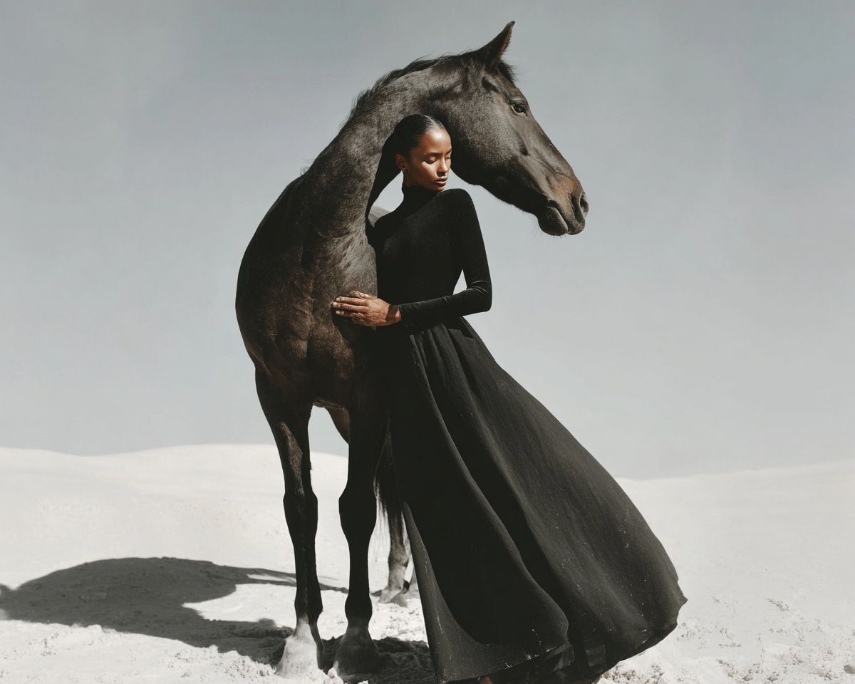 Horse and Woman Fashion Poster. poster detail