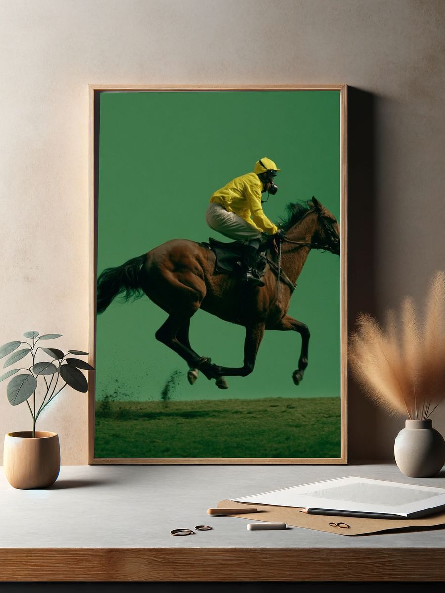 Horse Racing Jump Photography Poster. — room view 2