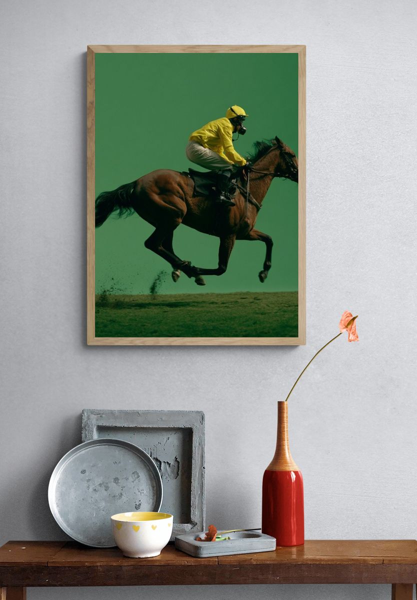 Horse Racing Jump Photography Poster. — room view 3