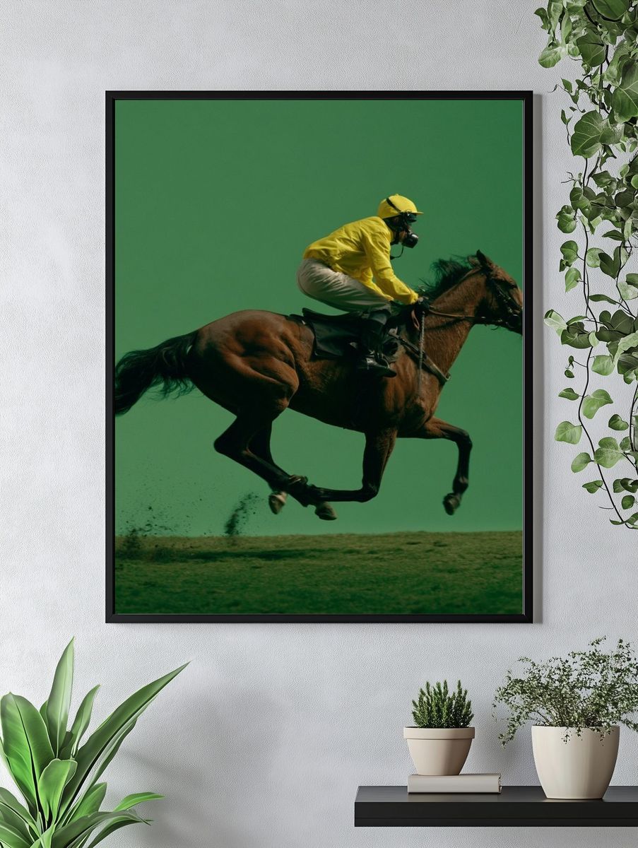 Horse Racing Jump Photography Poster. — room view 4