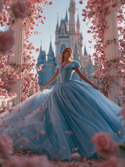 Cinderella Castle Garden Portrait Poster.
