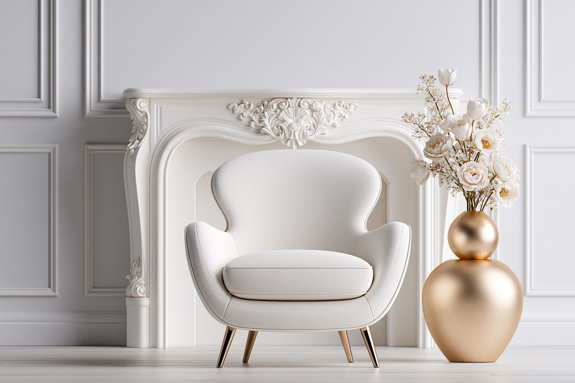 Elegant White Interior Photography Poster. poster — photography art