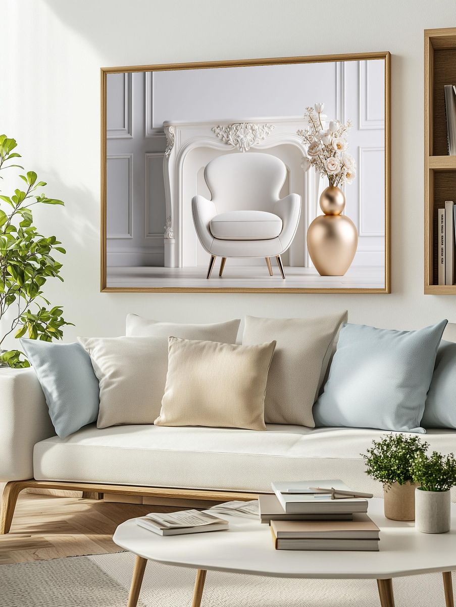 Elegant White Interior Photography Poster. — room view 2