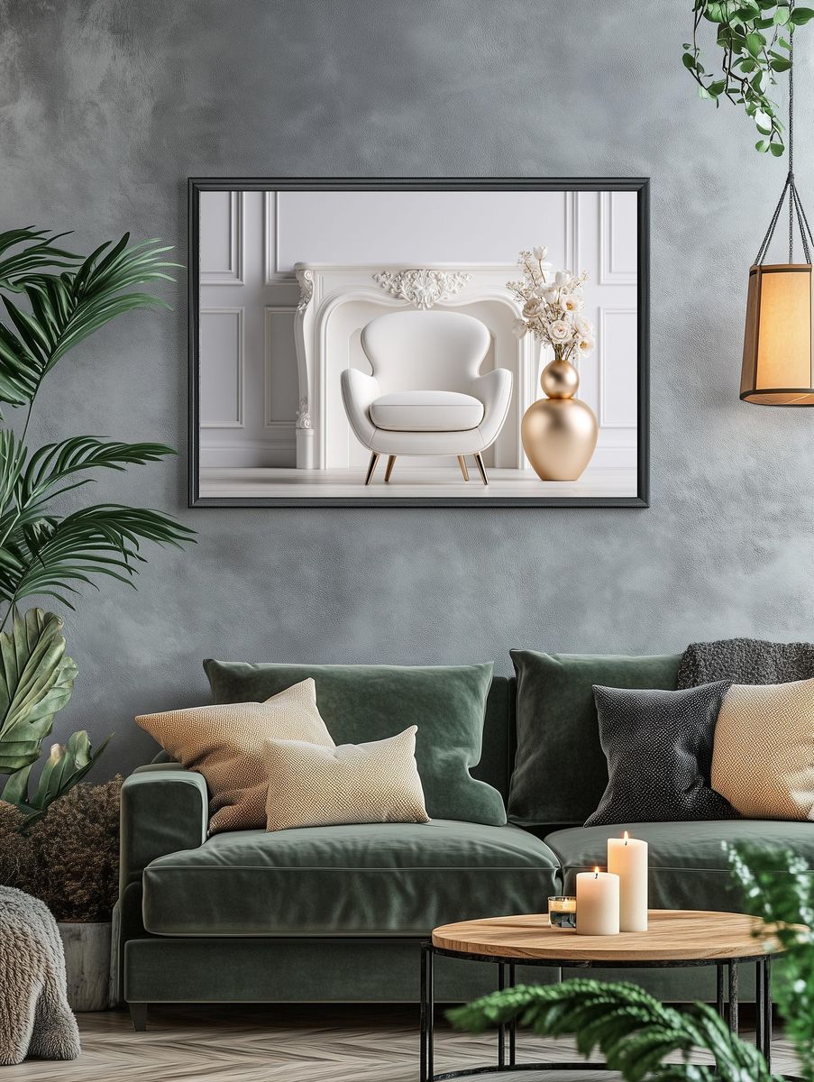 Elegant White Interior Photography Poster. — room view 4