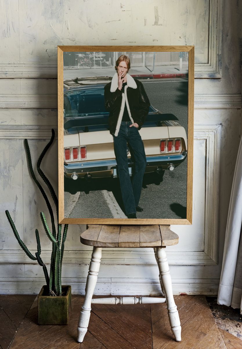 Vintage Mustang Street Portrait Poster. — room view 1