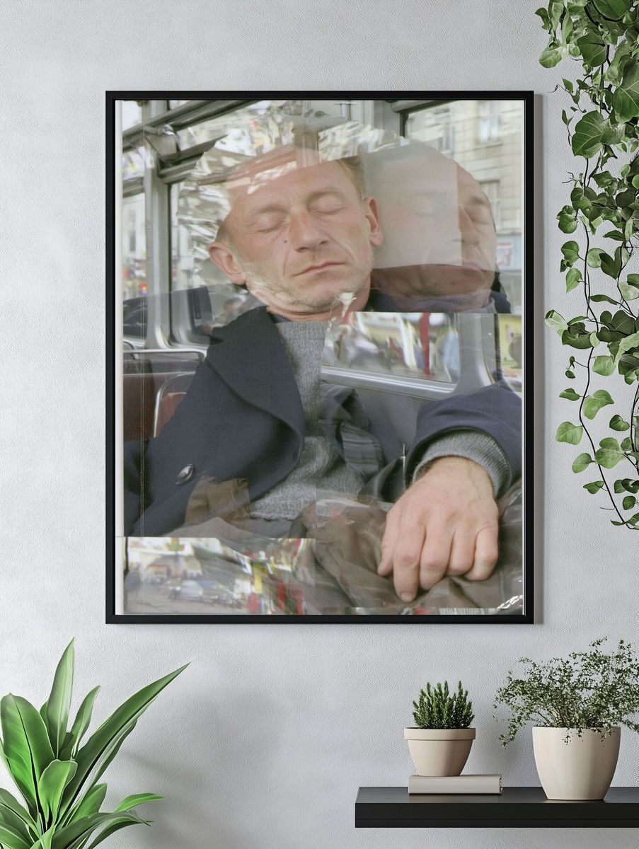Sleeping Man Collage Photography Poster. — room view 4
