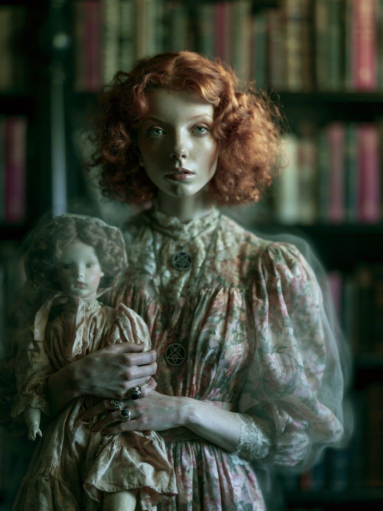 Ghostly Doll Portrait Poster. poster detail