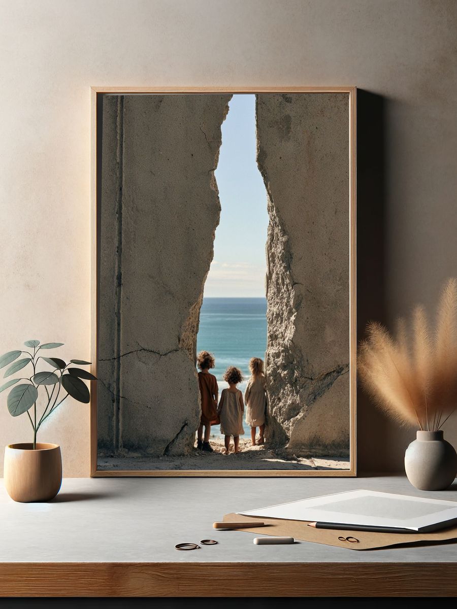 Children by the Sea Photography Poster. — room view 2