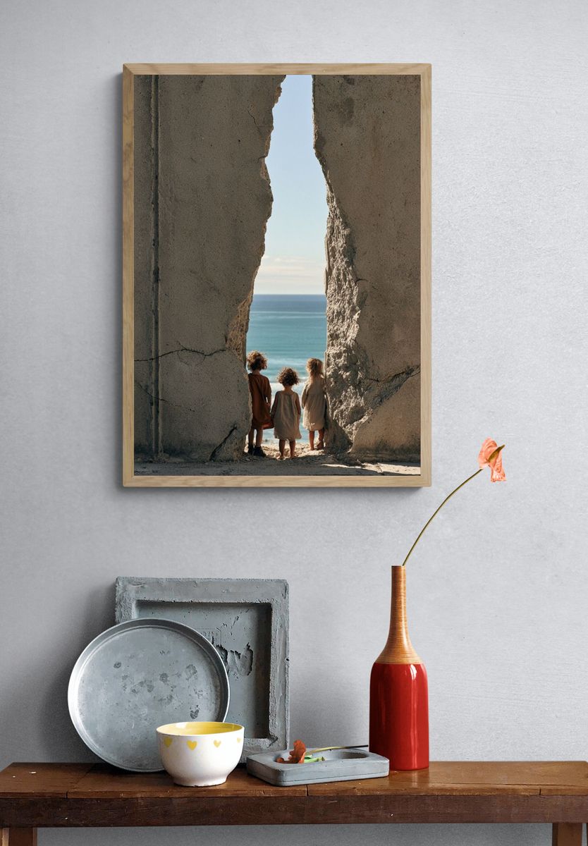 Children by the Sea Photography Poster. — room view 3