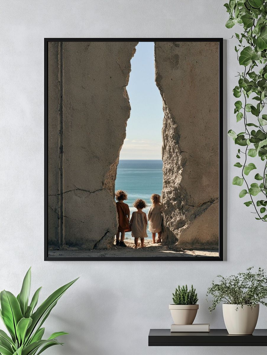 Children by the Sea Photography Poster. — room view 4