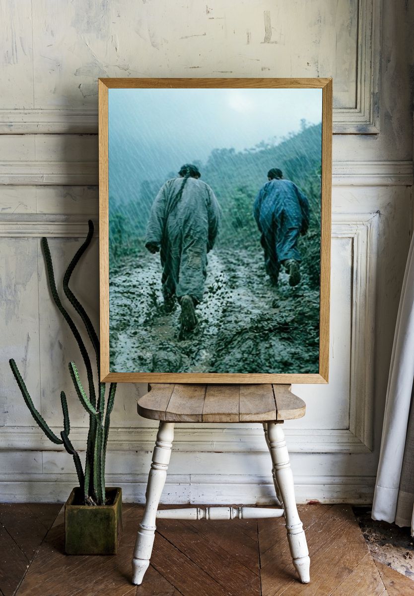 Rainy Mountain Walk Photography Poster. room preview