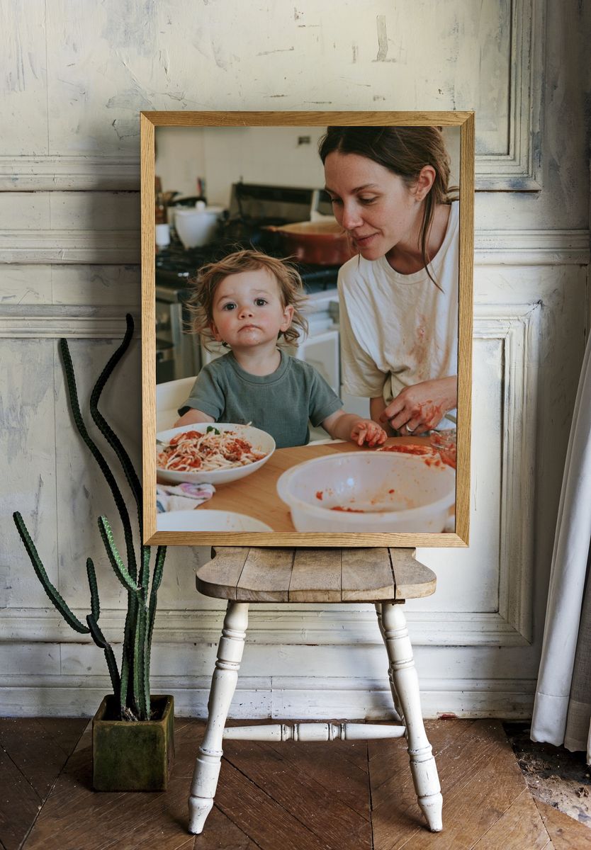 Family Kitchen Moment Photography Poster. room preview