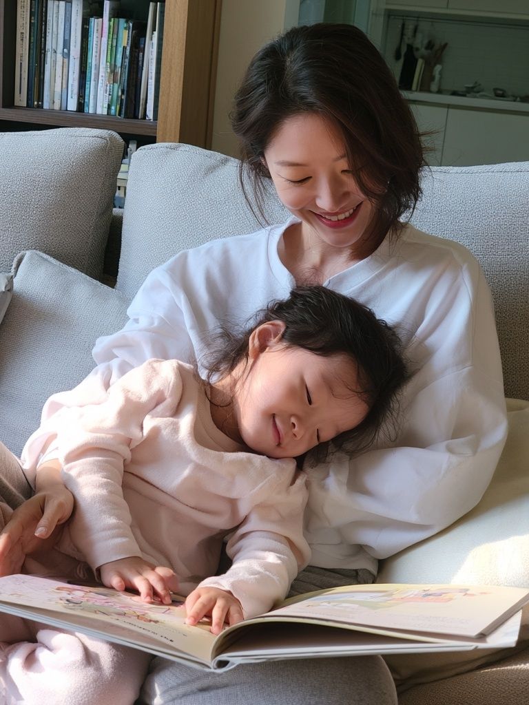 Mother and Child Reading Poster. poster — photography art