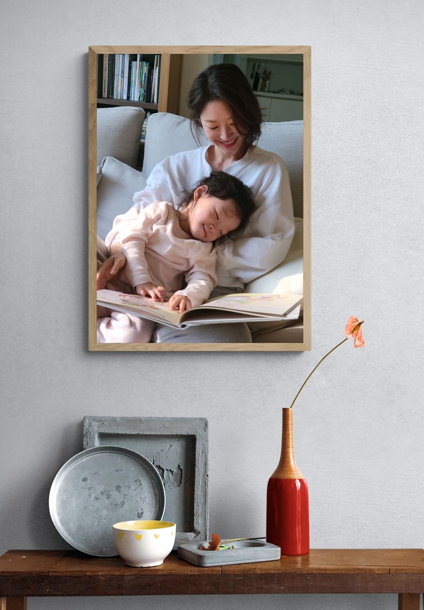 Mother and Child Reading Poster. — room view 3