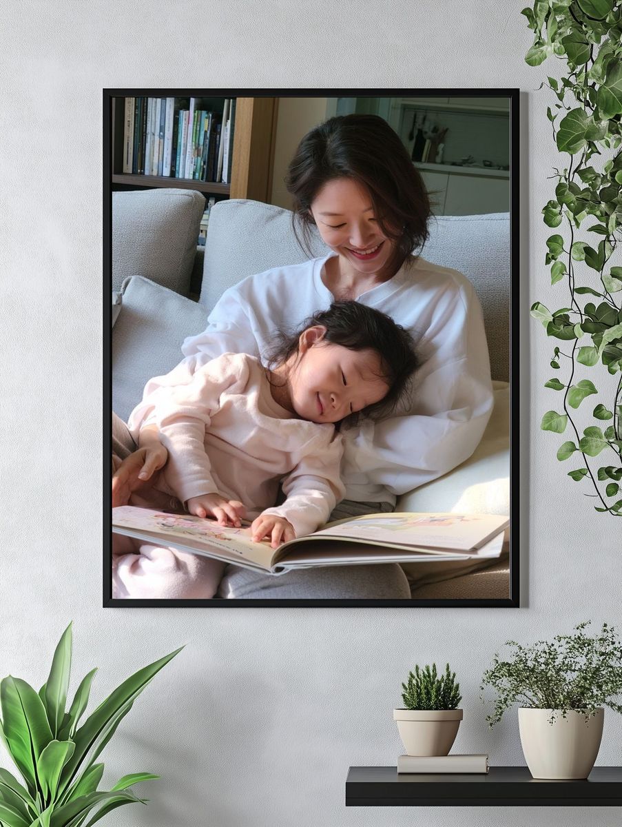 Mother and Child Reading Poster. — room view 4