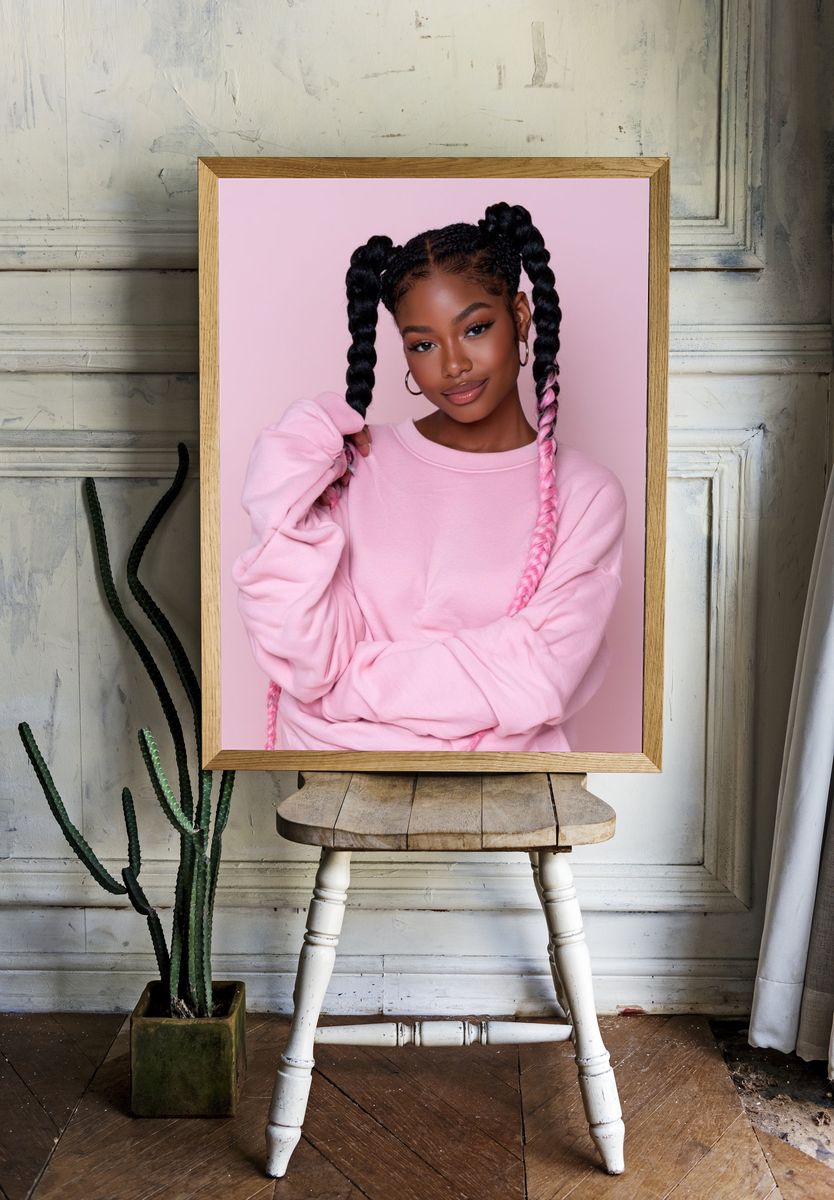 Pink Portrait Photography Poster. — room view 1