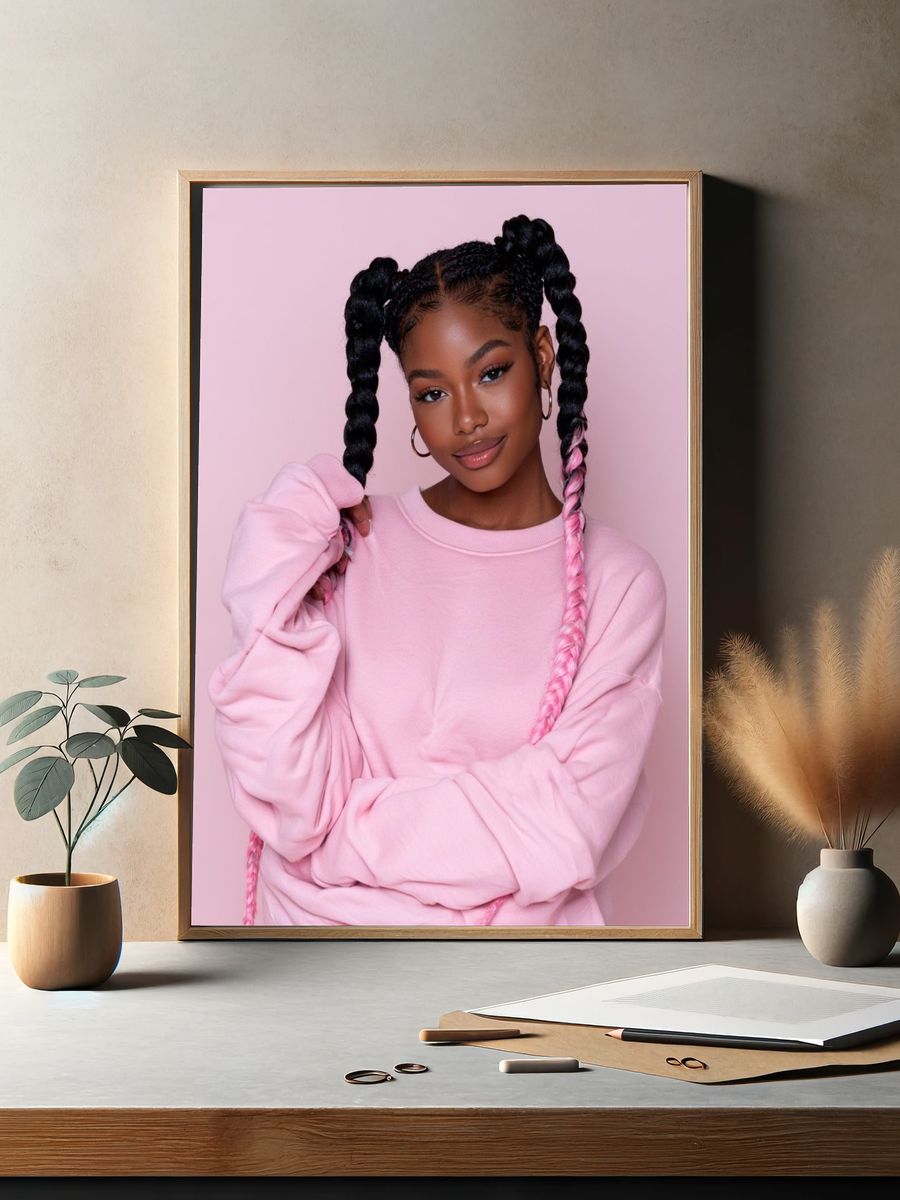 Pink Portrait Photography Poster. — room view 2
