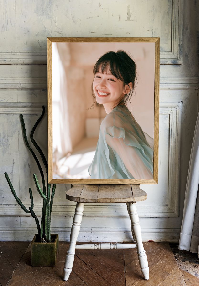 Smiling Portrait Photography Poster. — room view 1