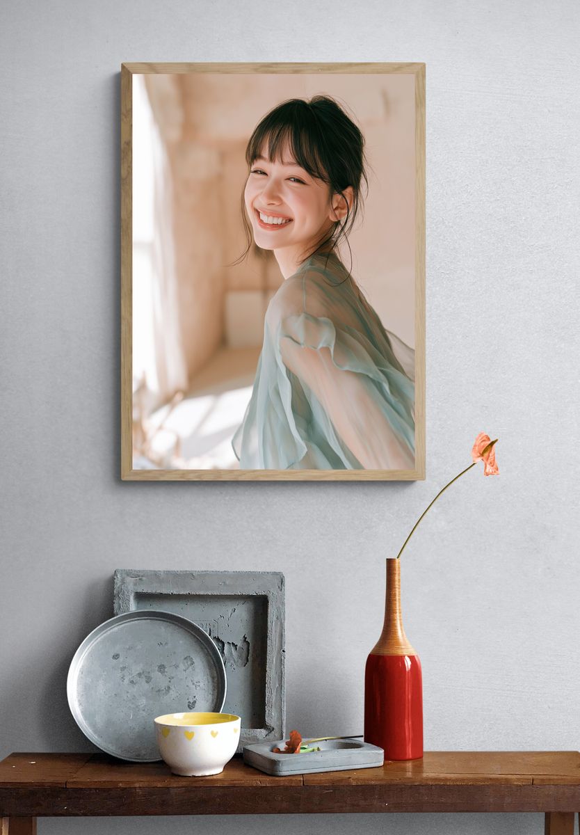 Smiling Portrait Photography Poster. — room view 3