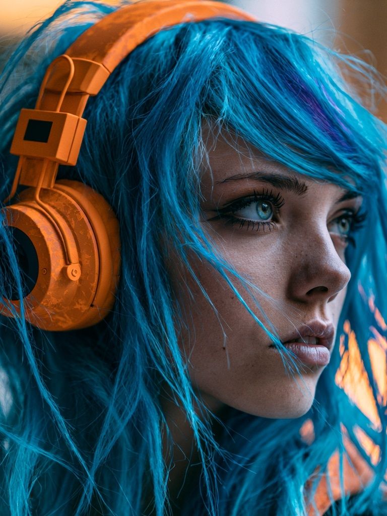 Blue Hair Portrait Photography Poster. poster — photography art