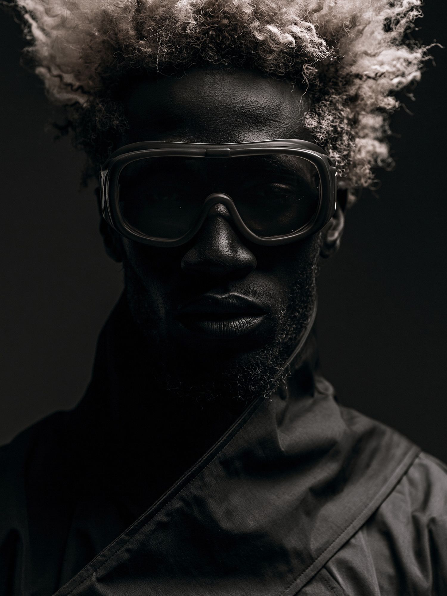 Moody Goggle Portrait Poster. poster detail