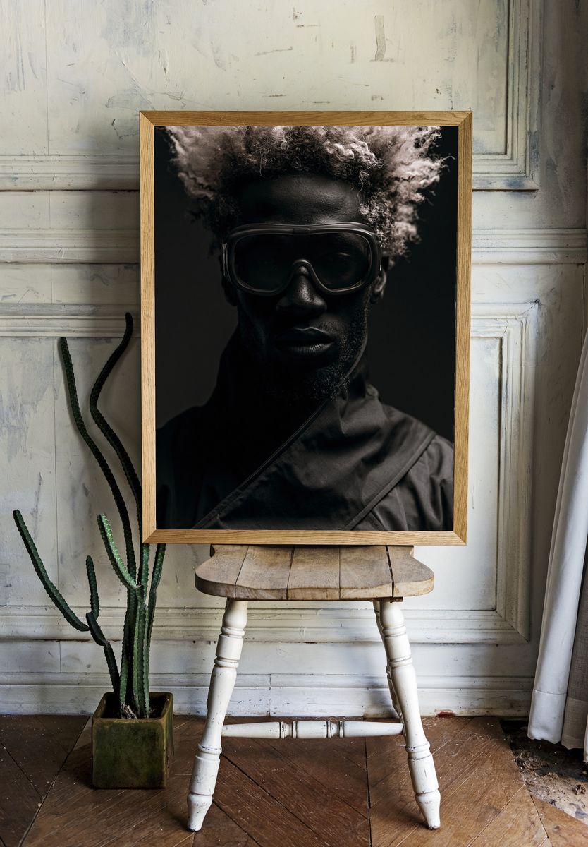 Moody Goggle Portrait Poster. — room view 1