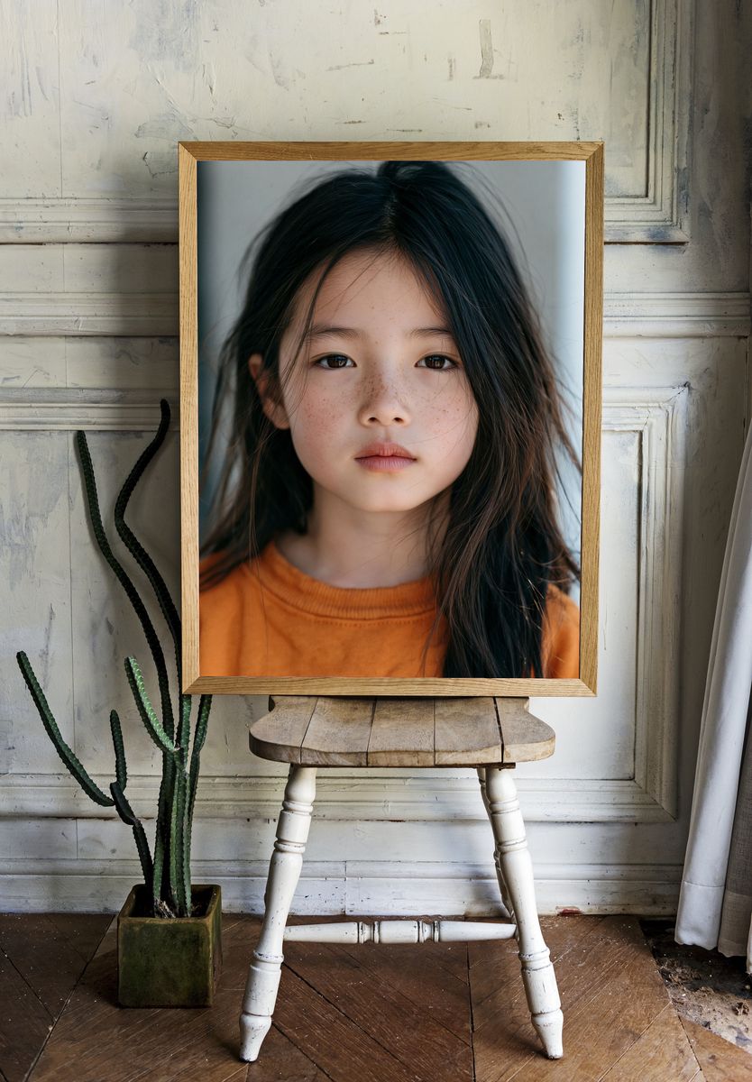 Freckled Girl Portrait Photography Poster. — room view 1