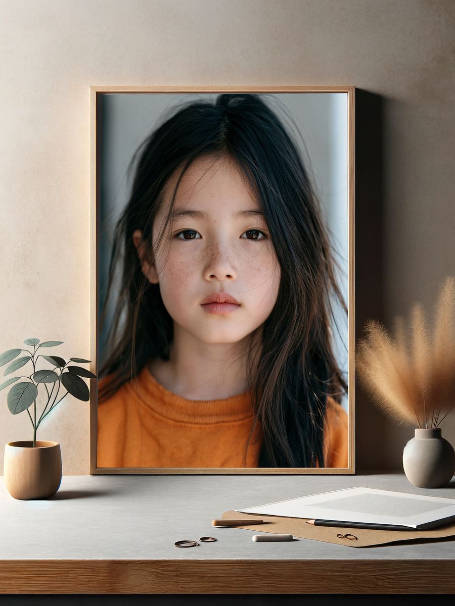 Freckled Girl Portrait Photography Poster. — room view 2