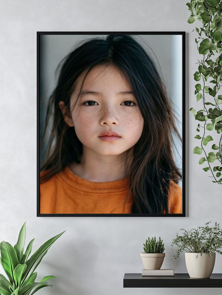Freckled Girl Portrait Photography Poster. — room view 4