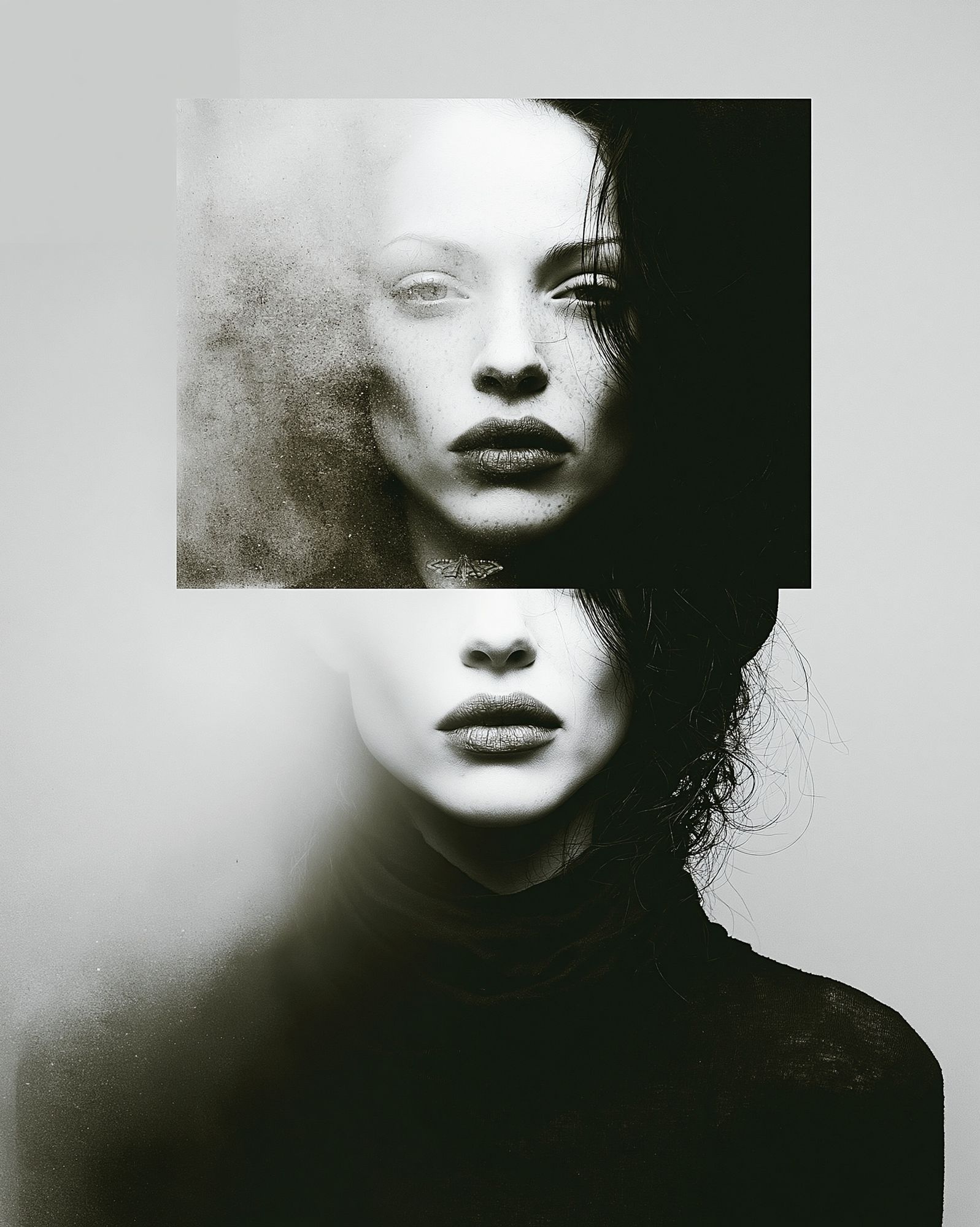 Surreal Monochrome Portrait Print. poster detail