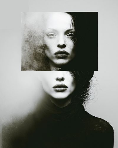 Surreal Monochrome Portrait Print.