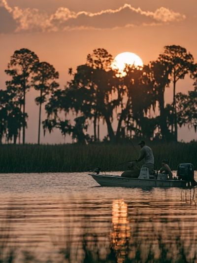 Sunset Fishing Lake Photography Poster. poster