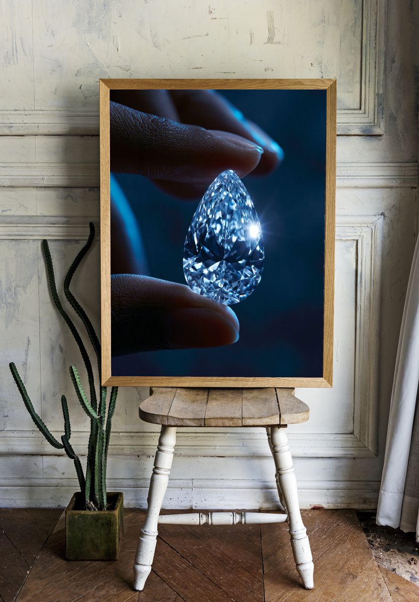 Diamond Close-Up Photography Poster. room preview