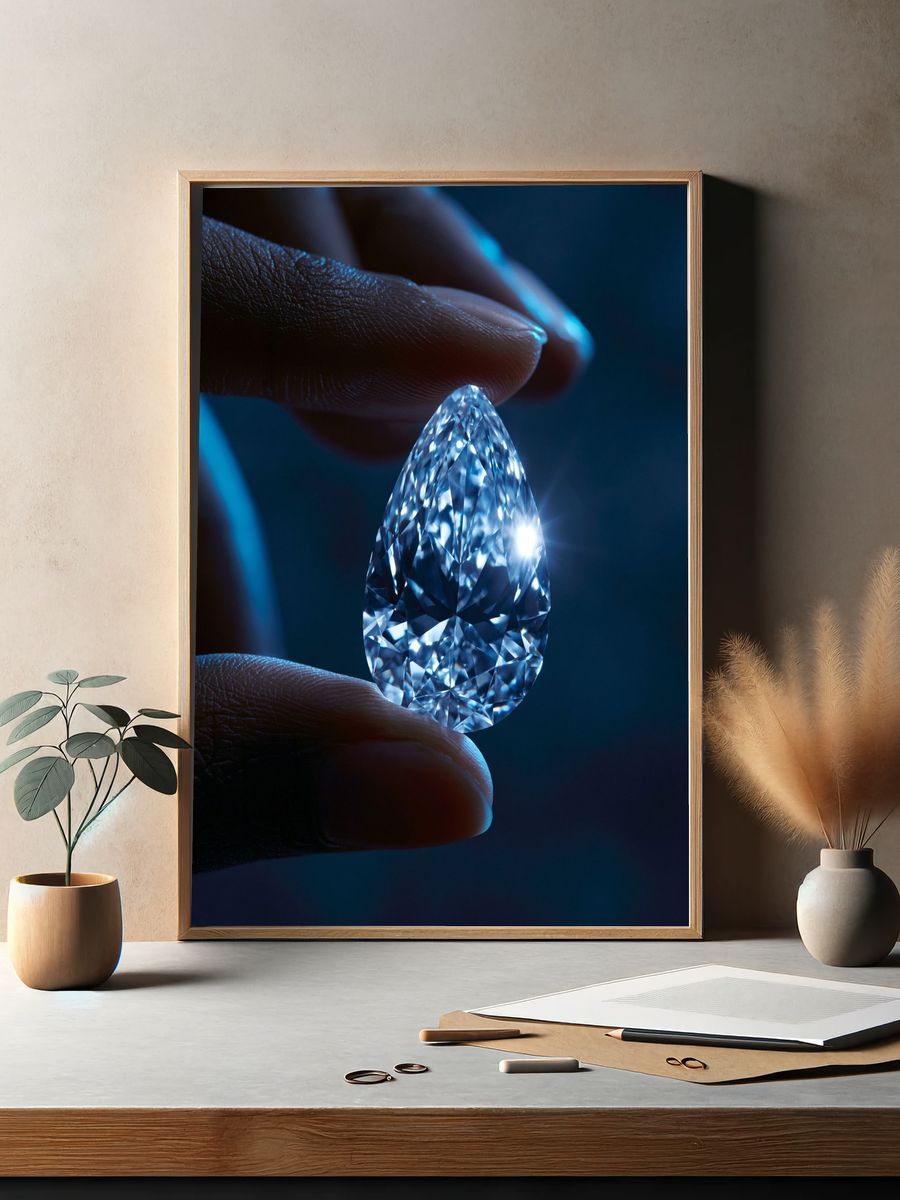 Diamond Close-Up Photography Poster. — room view 2