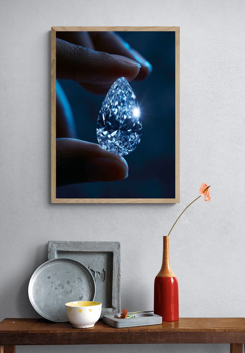 Diamond Close-Up Photography Poster. — room view 3
