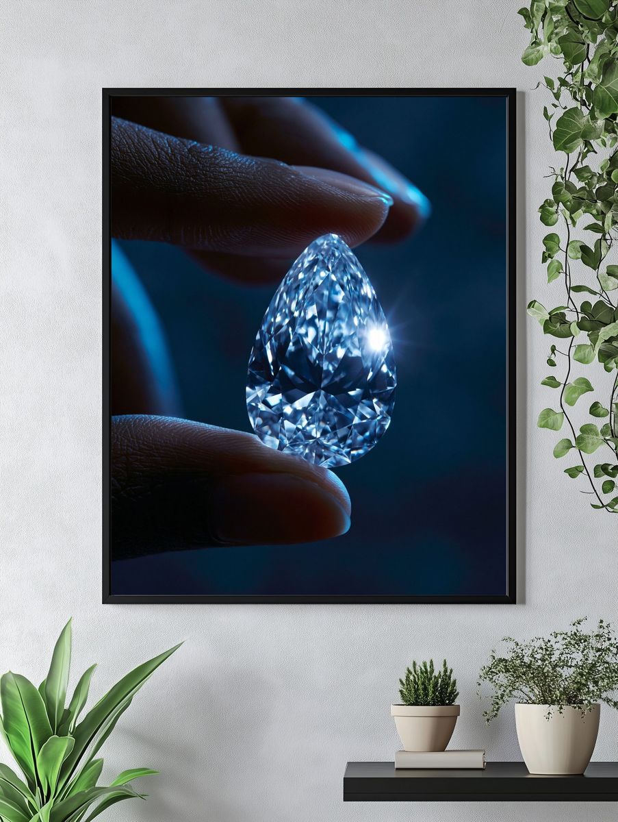 Diamond Close-Up Photography Poster. — room view 4