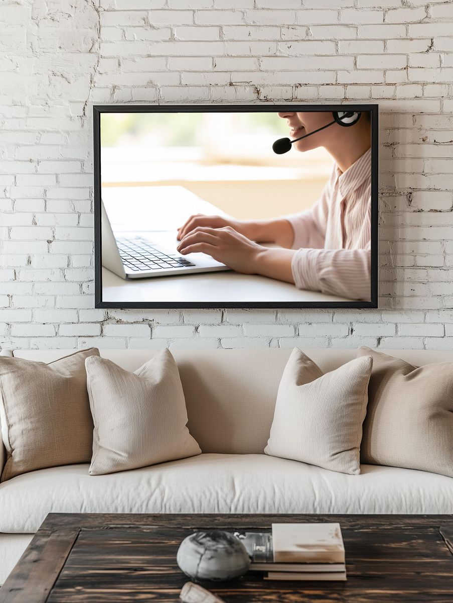 Customer Support Agent Photography Poster. — room view 1
