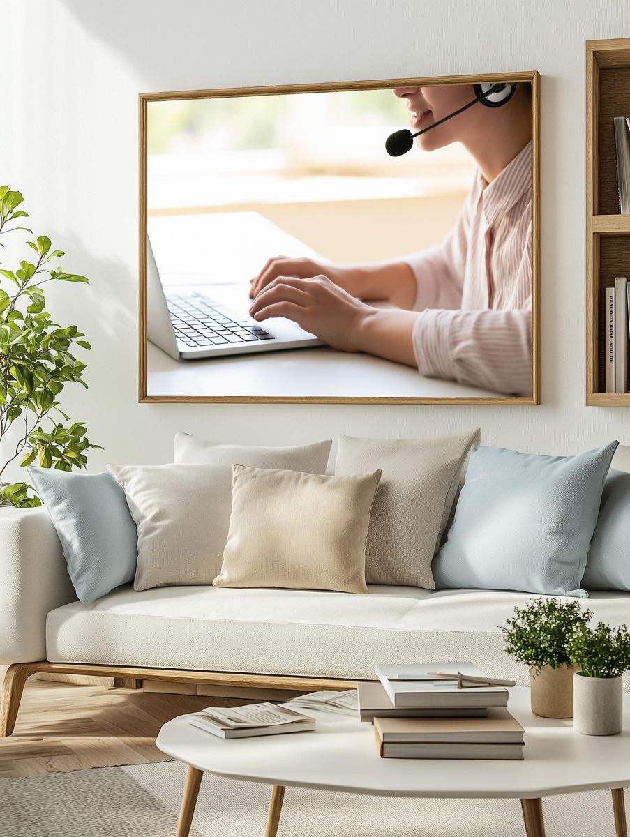 Customer Support Agent Photography Poster. — room view 2