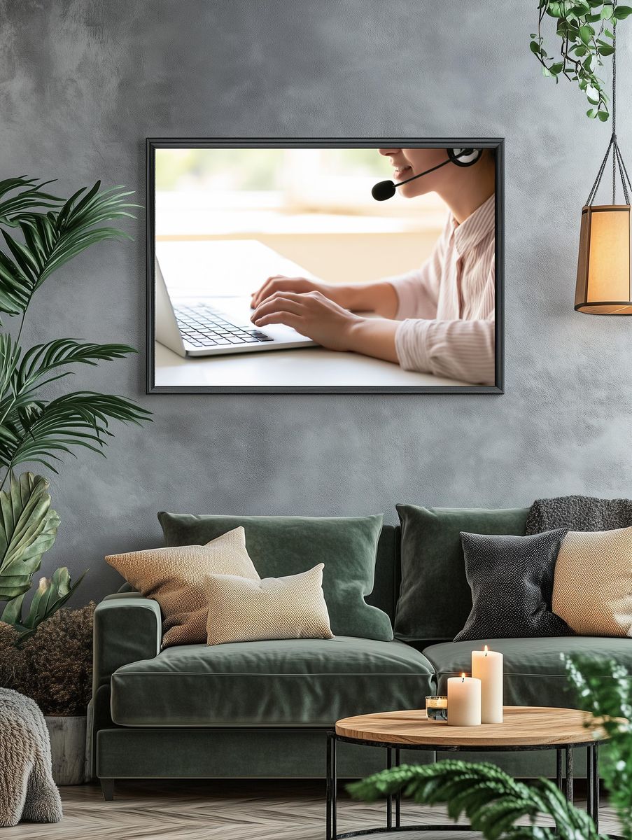Customer Support Agent Photography Poster. — room view 4