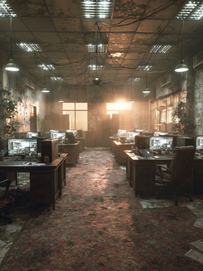 Abandoned Office Interior Photography Poster. poster — photography art
