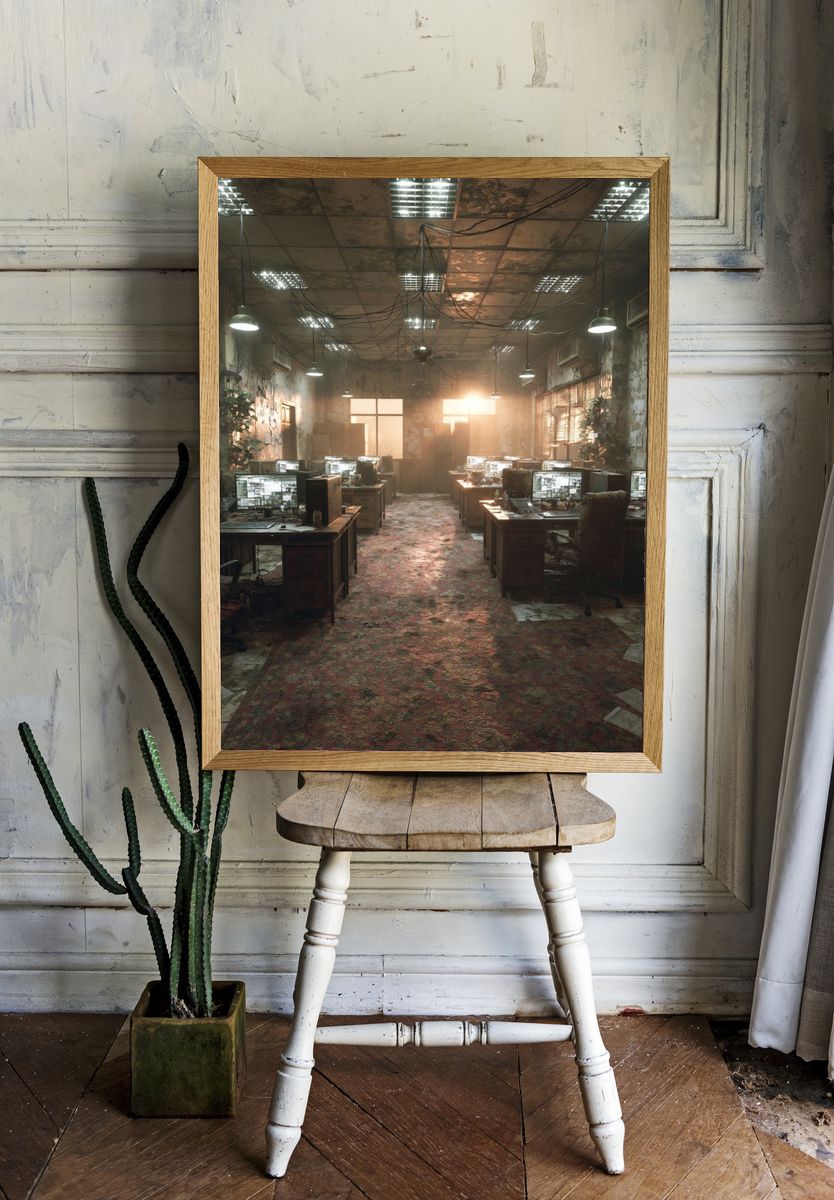 Abandoned Office Interior Photography Poster. — room view 1