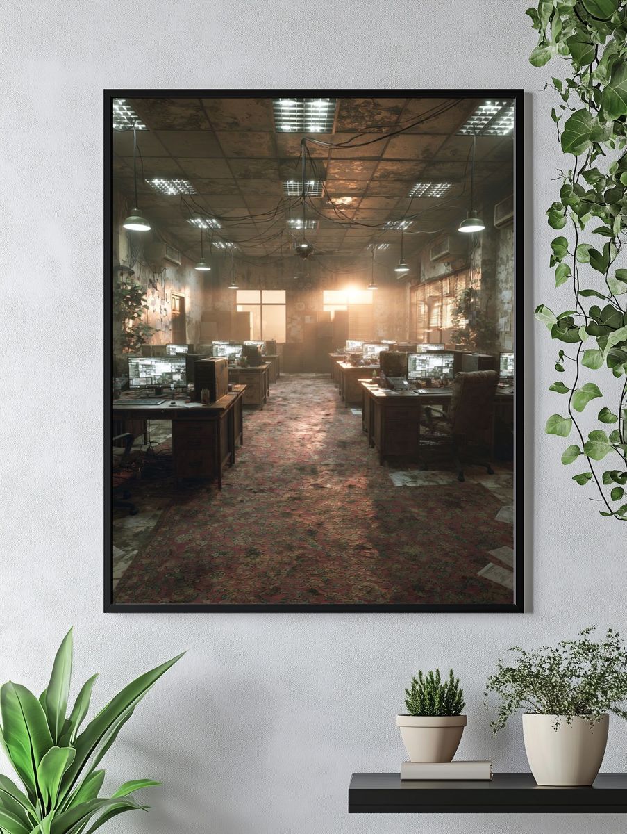 Abandoned Office Interior Photography Poster. — room view 4