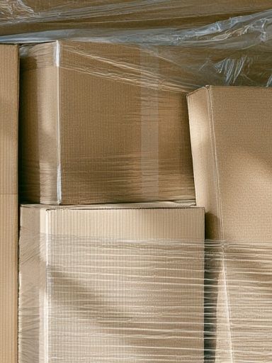 Stacked Cardboard Boxes Photography Print. poster detail